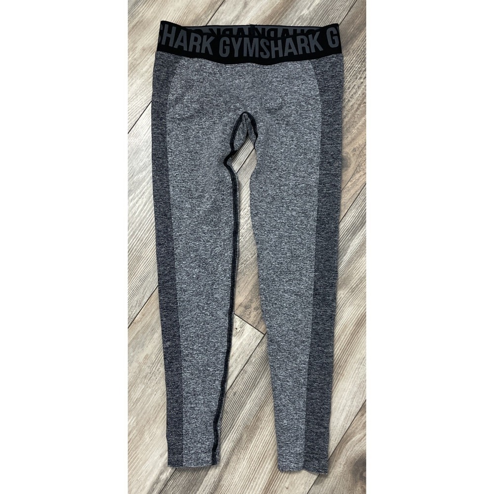 Gymshark Women's Small Flex Low‎ Rise Leggings in Black Marl/Charcoal Gray